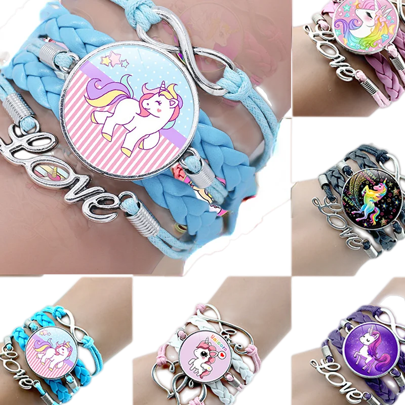 

NEW 2023 Adjustable Unicorn Weaving Bracelet Cartoon Style Children Bracelet Small Birthday Gift for Kids