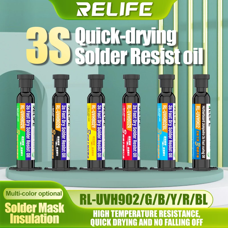 

RELIFE RL-UVH902 UV Transparent Curing Solder Mask for Mobile Phone Repair Jumping Wire Quick Dry Curing Welding Paste Flux Oil