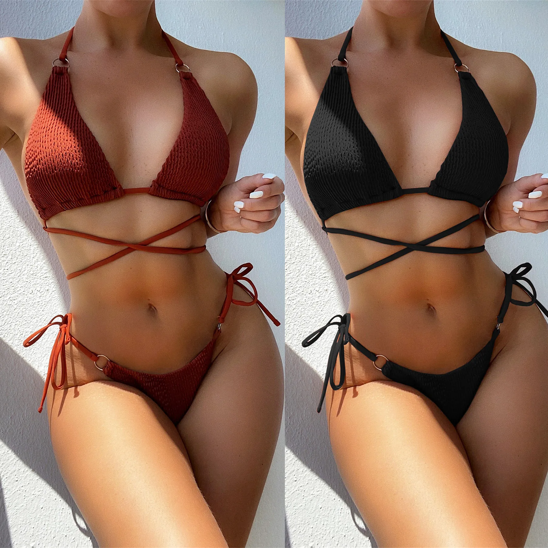 

Wholesale Factory European New Solid Color Bikini Skirt Sexy Hot Style Swimsuit swimwear Bathing Suit Female