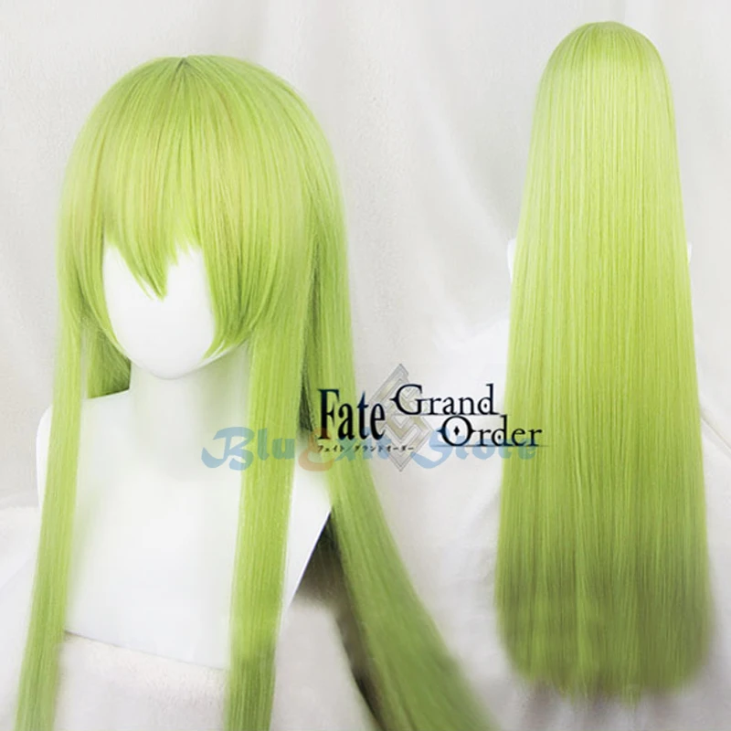 

FGO Fate/Grand Order Enkidu Green Wig Cosplay Long Straight Synthetic Hair Halloween Cosplay 100cm