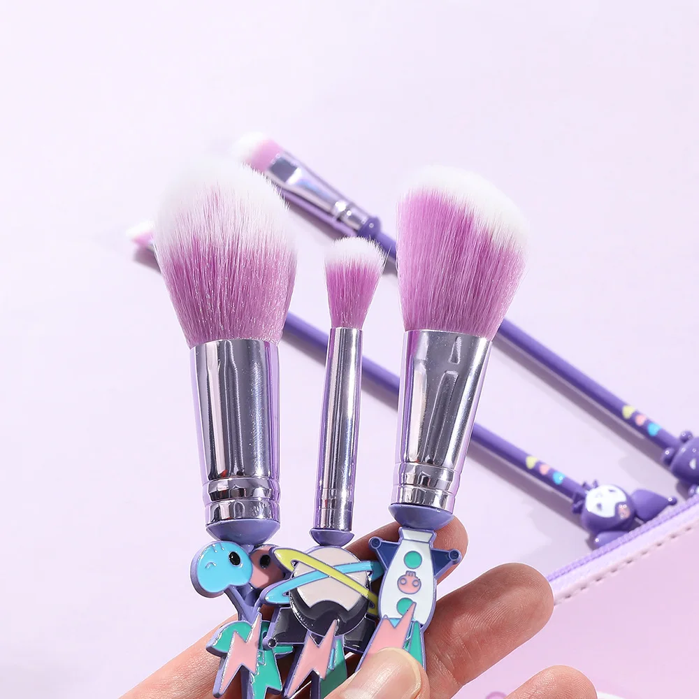 Набор кистей для макияжа Sanrio Kuromi из 5 предметов — супермягкий милый мультяшный