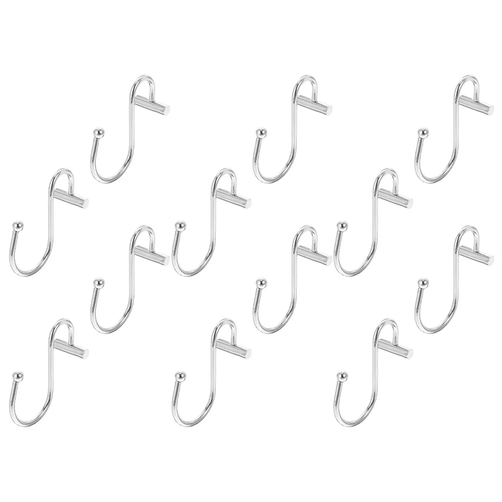 

12Pcs Bathroom Iron Curtain Hook Rustproof Shower Hooks Fixing Curtain Hooks