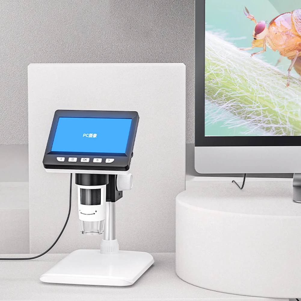 1000X USB цифровой микроскоп биологический 4 3-дюймовый ЖК-экран паяльный для монет