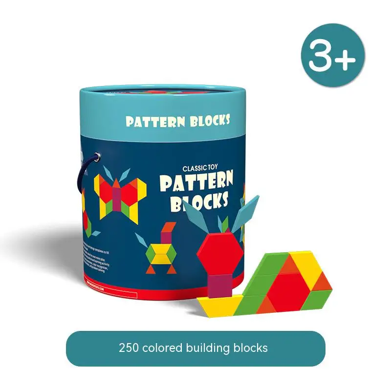 

250 color decorative pattern building blocks Early childhood educational toys intelligence assembling barrel shape cognition