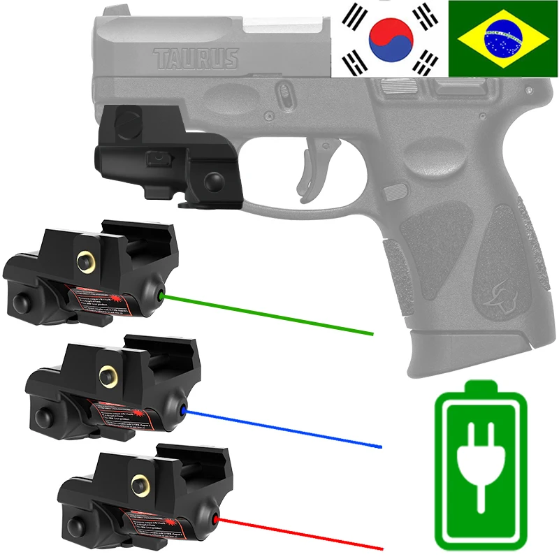 

Tactical LS-L3 Rechargeable Red Green Blue Dot Aiming Laser Pointer Sight Fit Taurus G2C G3C Glock 17 20mm Picatinny Rail Lazer