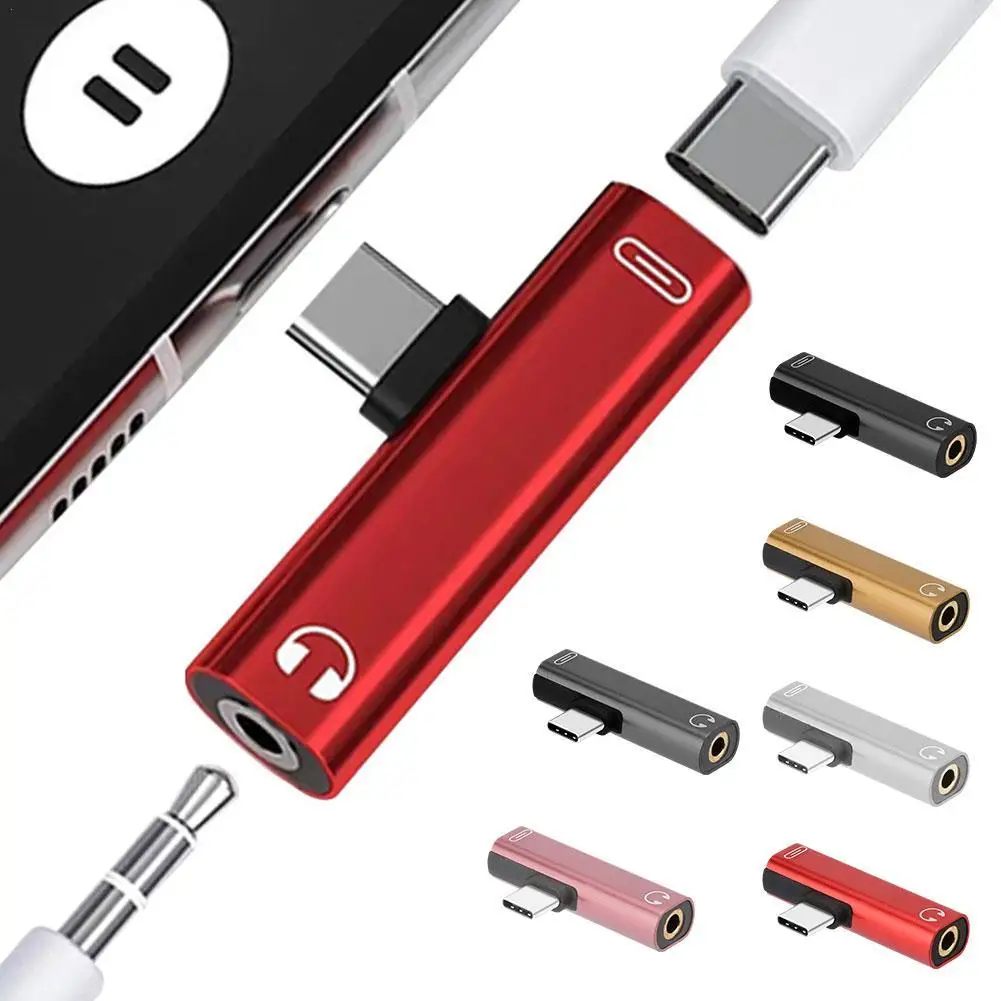 

2 IN1 Type C To 3.5mm Jack Earphone Charging Cable Audio Converter for Samsung Huawei Tablet Type C to 3.5mm OTG Adapter