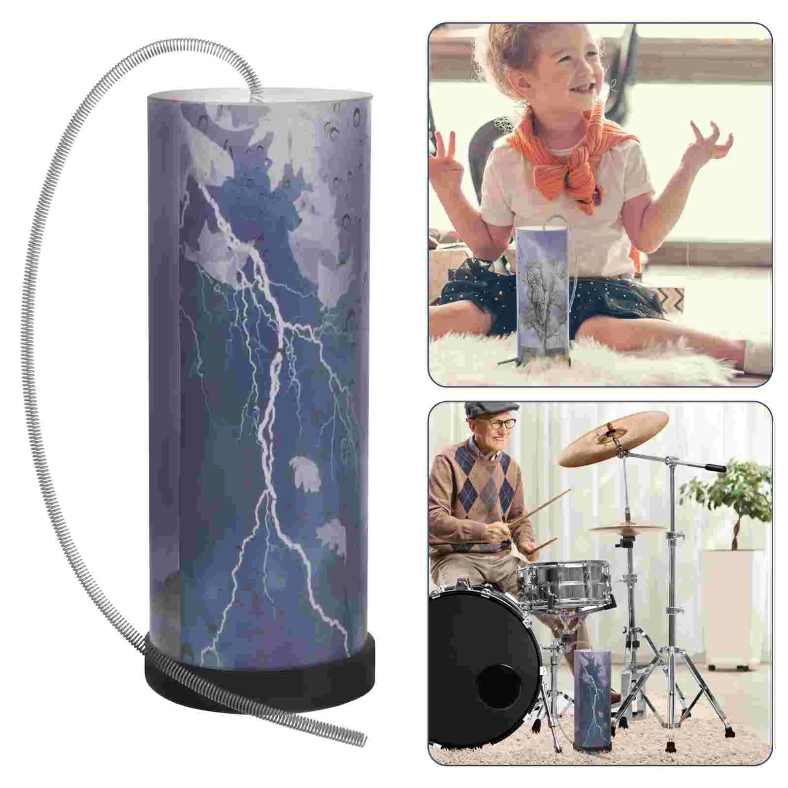 Musical Enlightenment Toy Dubbing Spring Drum Percussion Instrument for Party Blue