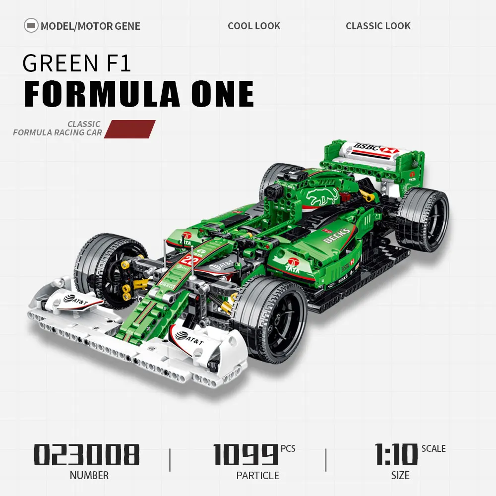 

High-tech Moc Formula One F1 Super Racing Car 023008 1099pcs Static Version Bricks Technical Model Building Blocks Boys Toys