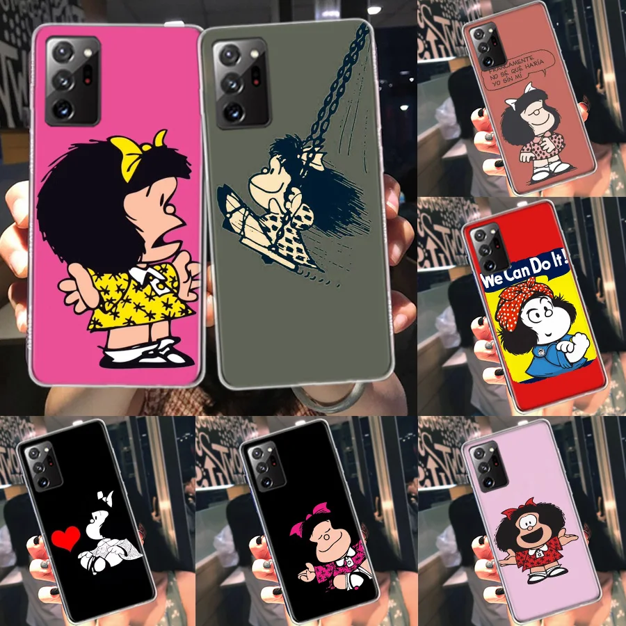 

Cute M-Mafaldas Phone Case For Samsung A02S A12 A22 A32 A42 A52 A72 Galaxy A03 A13 A23 A33 A53 A73 5G J4 Plus J6 J8 A90 Cover Pa