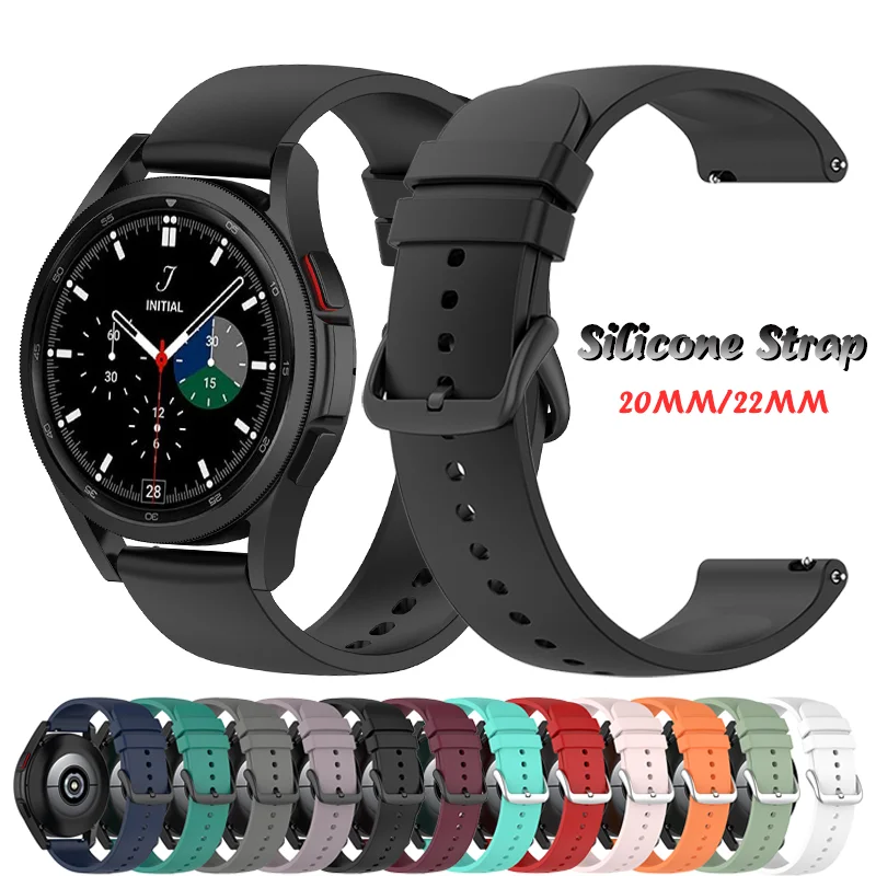 

20mm 22mm Silicone Strap for Samsung Galaxy Watch 42mm Active 2 Watch 4 40 44mm Gear S2 Soft Sport Watchband Band for Amazfit 2