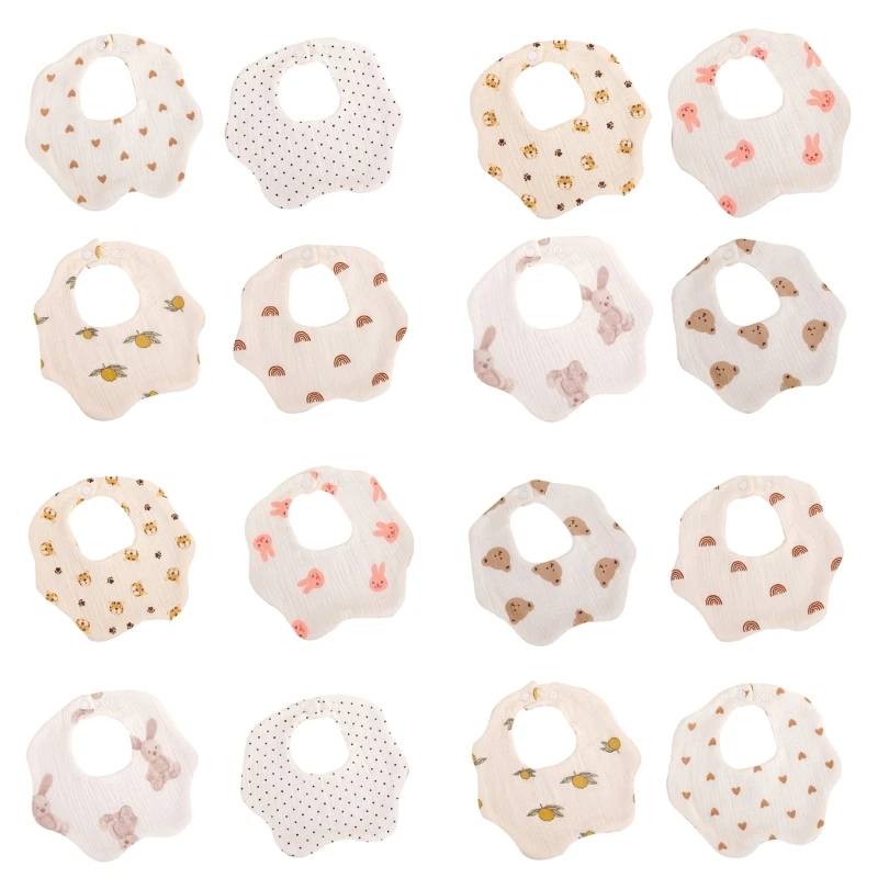 

Cotton Baby Bibs Newborn Muslin Bibs for Teething & Drooling Unisex Baby Bibs 69HE