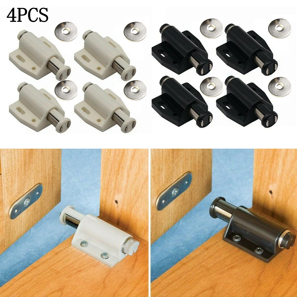 

4pcs Push To Open Magnetic Drawer Cabinet Doors Latch Catch Touch Kitchen Cupboard ABS Pressure Push To Open Touch Latch