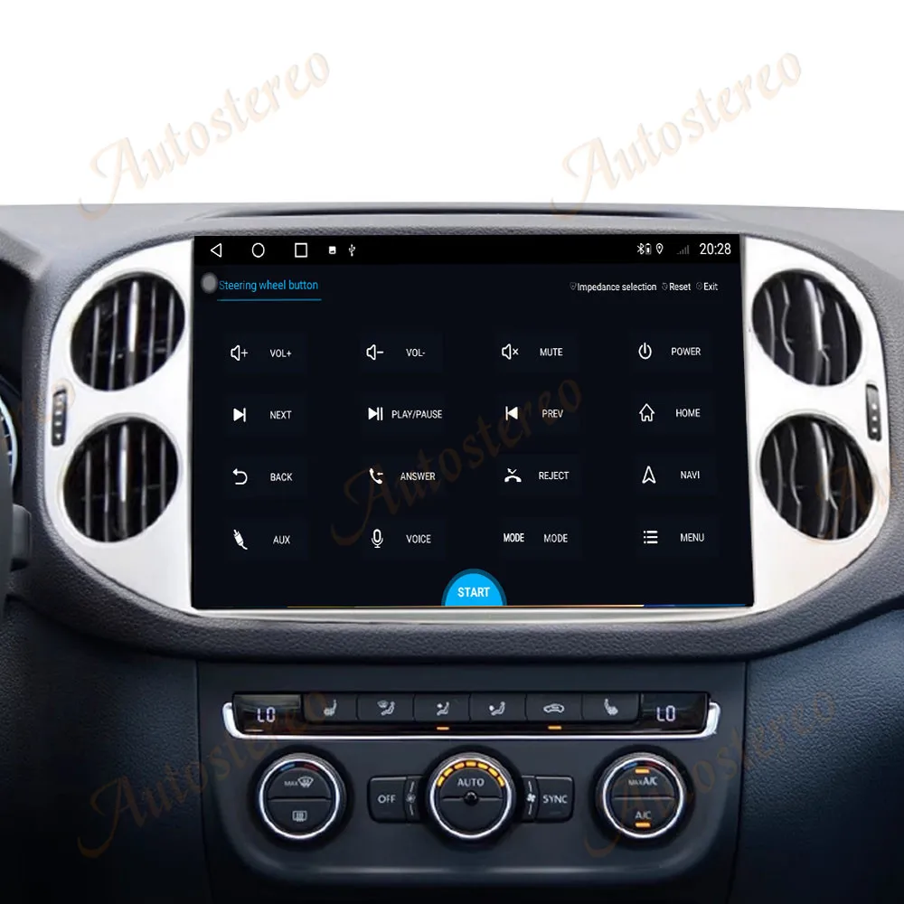 Фото 10,2-дюймовый автомобильный радиоприемник, аудиомагнитофон Android14 для Volkwagen Tiguan 2010-2016, автомобильный мультимедийный GPS-плеер, магнитофон, стерео №1