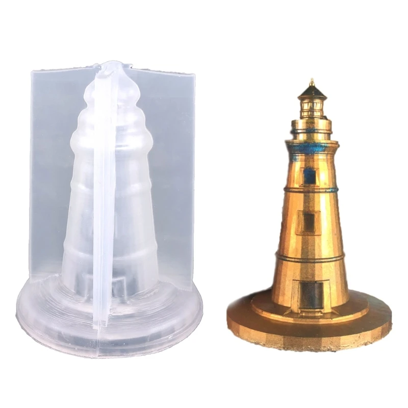 

Lighthouse Epoxy Resin Silicone Mold DIY Plaster Crafts Table Ornament Tool