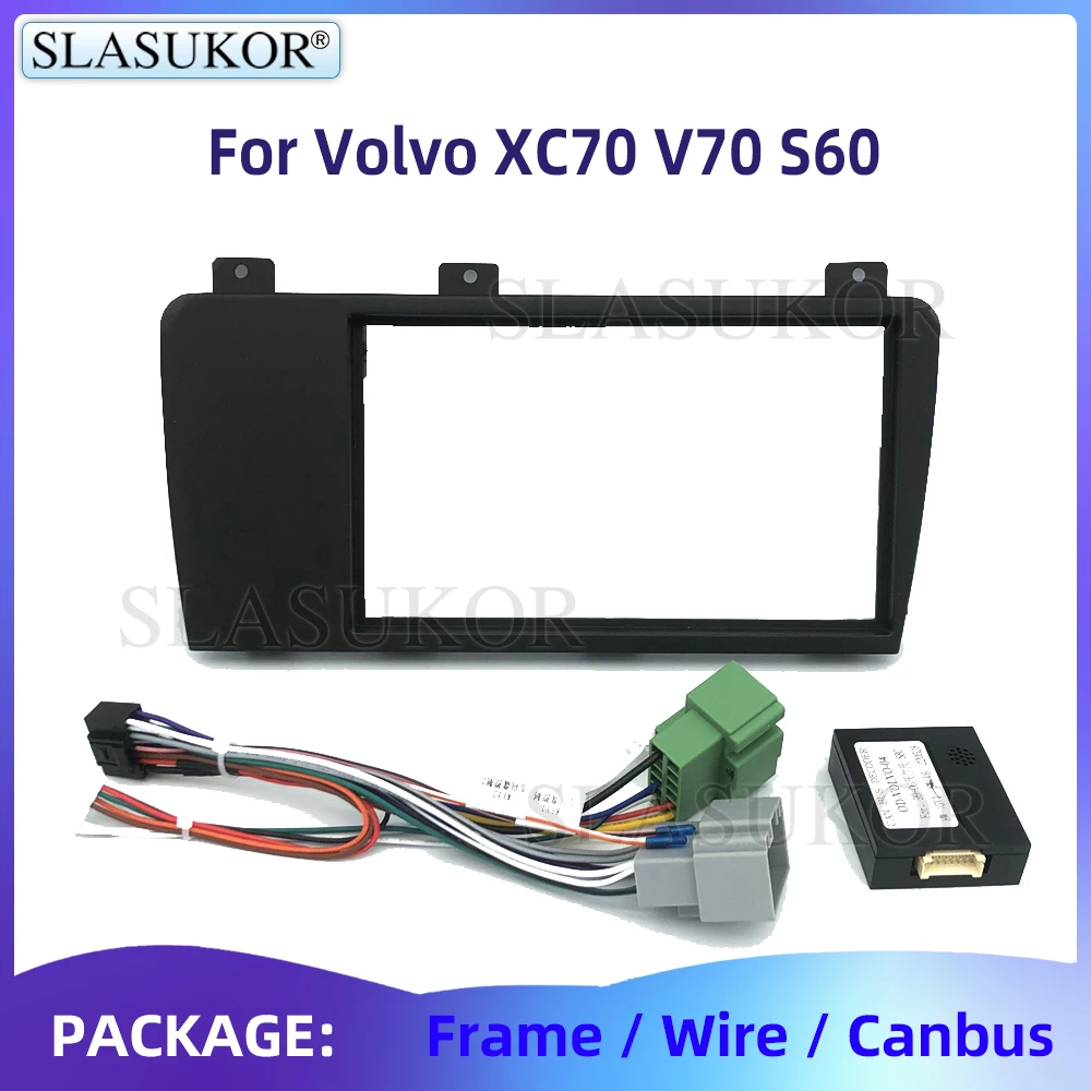 

9" Fascia For Volvo XC70 V70 S60 2004-2009 Frame Video Panel Player Audio Frame Dashboard Mount Suit Accessories With Wire