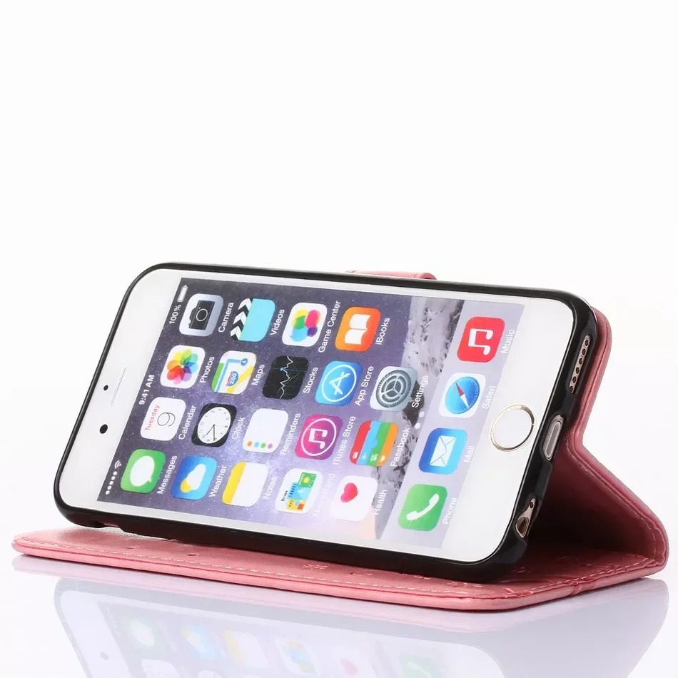 

Free Shipping For Apple iPhone 14 13 12 Mini 11 Pro Max SE 2020 X XR XS 8 7 6 6S Plus 5S Stand Leather Back Cover D04E Flip Wall