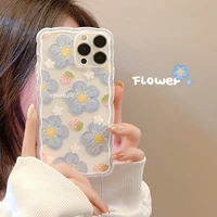 cute strawberry flowers case for iphone 7 8 11 13 pro max clear tpu protective back cover for iphone 8 plus x xs xr 12mini shell