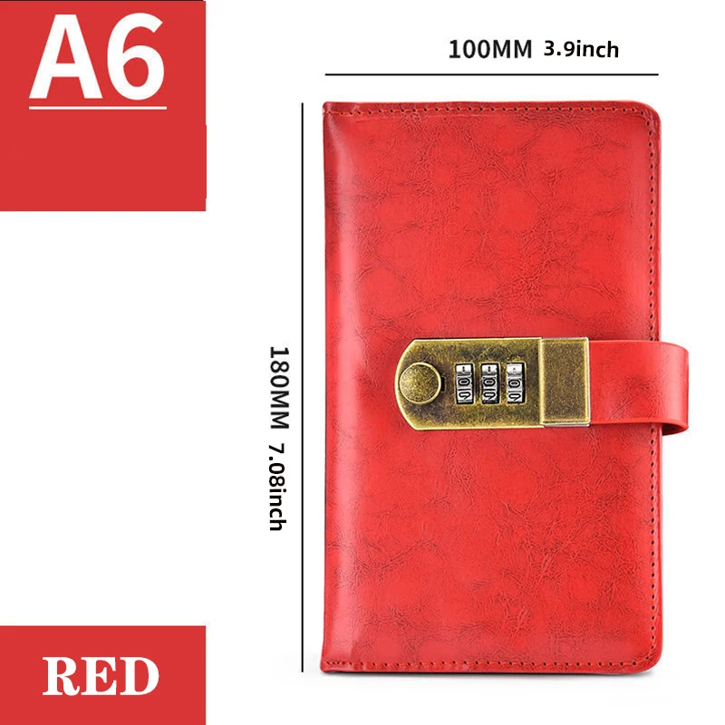 Блокнот A6 С Цифровым Замком И Дорожный Журнал Из Искусственной Кожи Черный