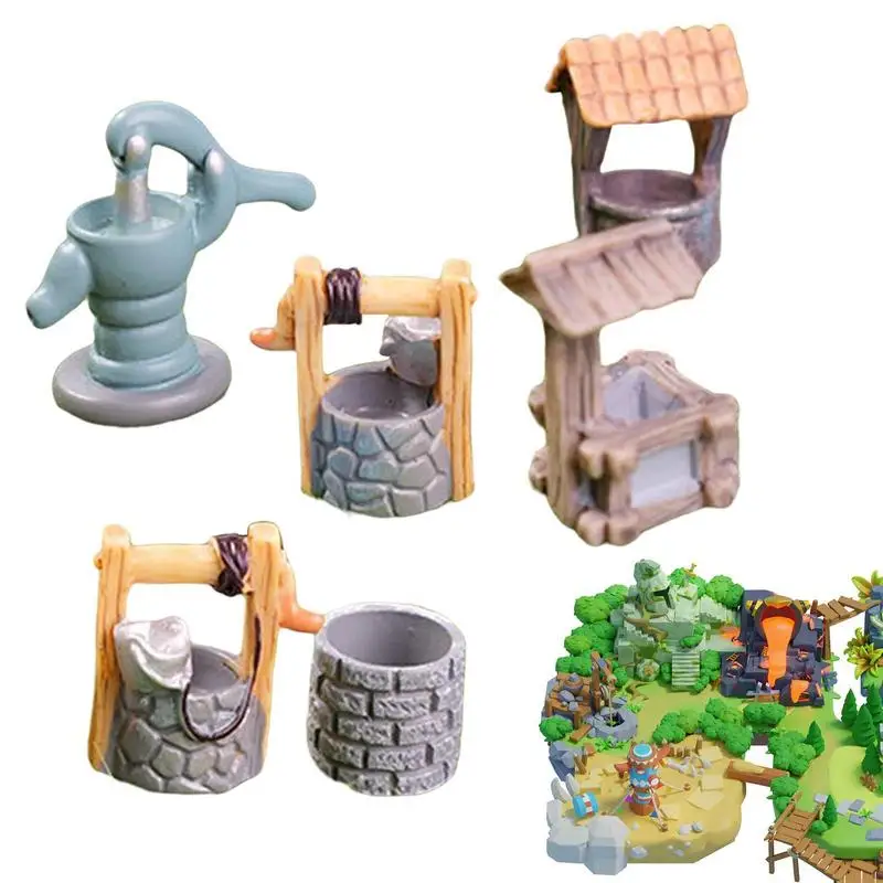 

Fairy Garden Accessories Miniature Pond Lawn Garden Ornament Figurines Mini Lighthouse Water Wells Figurines Mini Landscape
