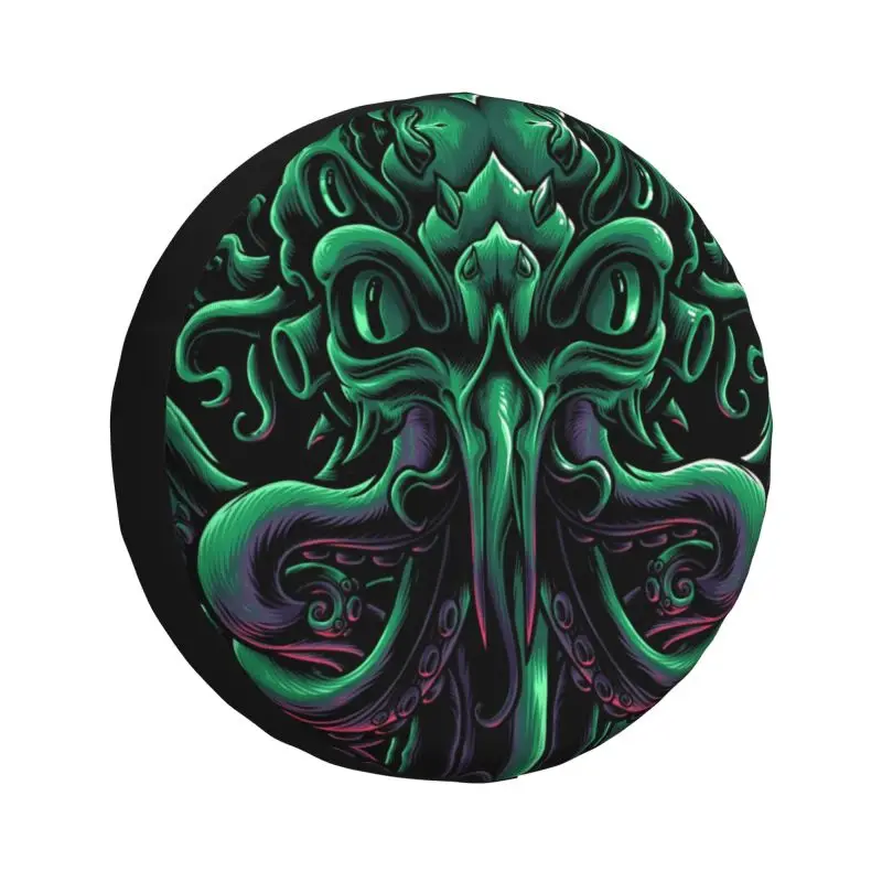 

Cool Lovecraft Cthulhu Spare Tire Cover for Jeep Hummer SUV RV Camper Car Wheel Protectors Accessories 14" 15" 16" 17" Inch