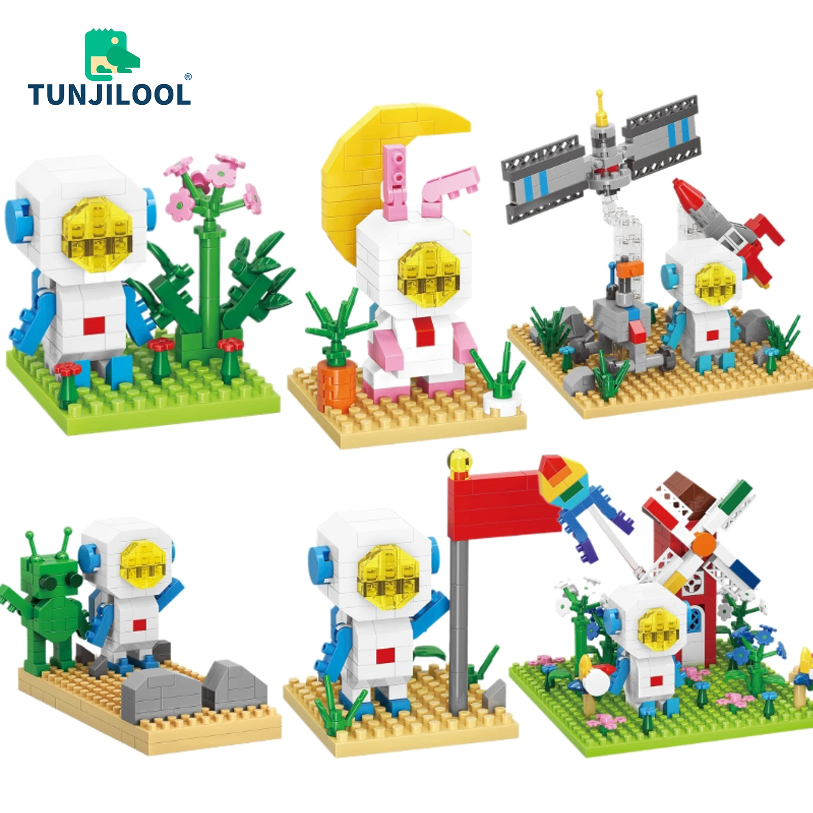 

TUNJILOOL космический астронавт, строительные блоки, детские игрушки, фигурка астронавта, строительные блоки, модель для детей, подарки на день ...