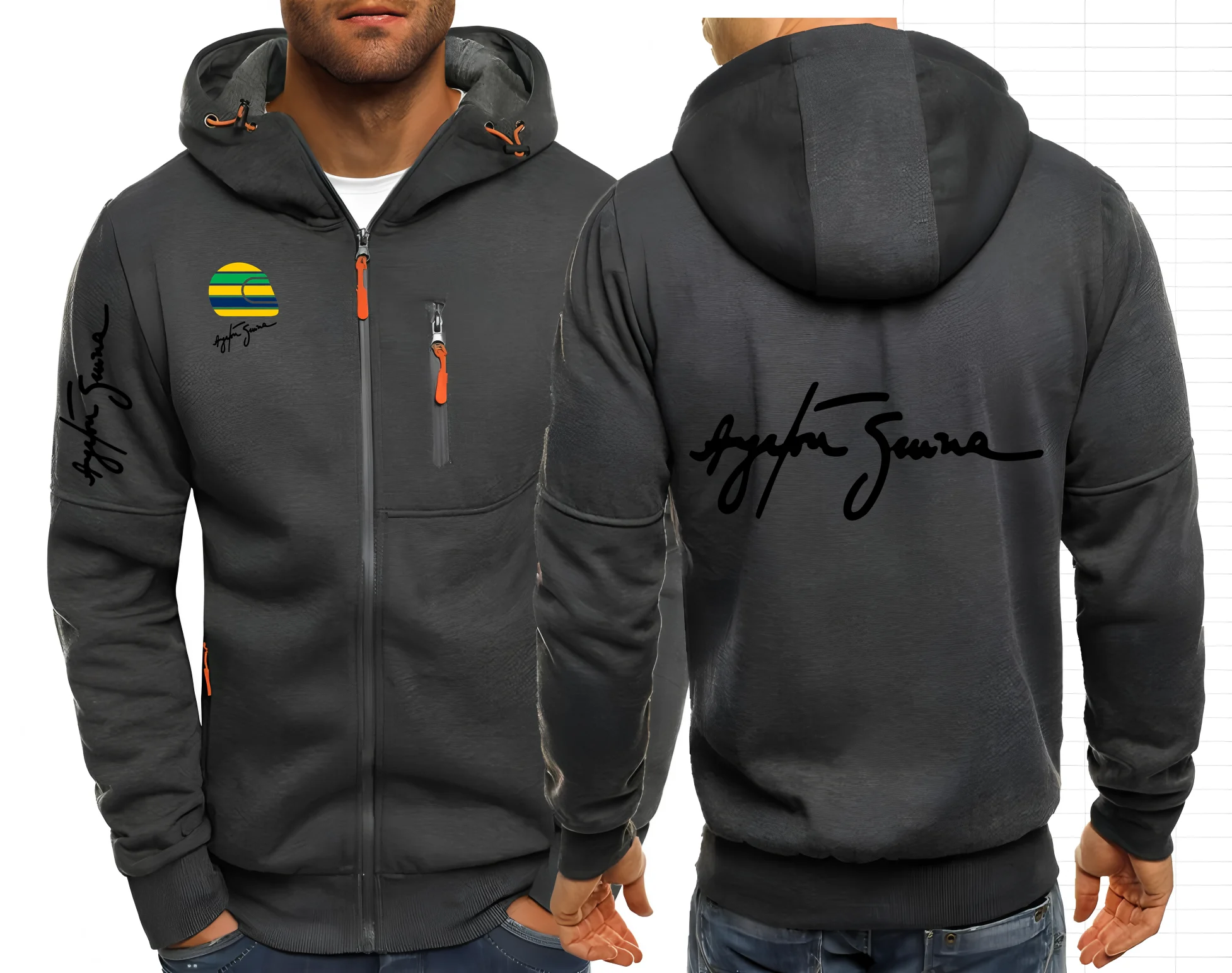 Фото Мужские куртки Hero Ayrton Senna F1 2029, пальто с капюшоном, повседневные толстовки на молнии, мужская одежда, верхняя одежда, толстовки, куртка S-4XL №3