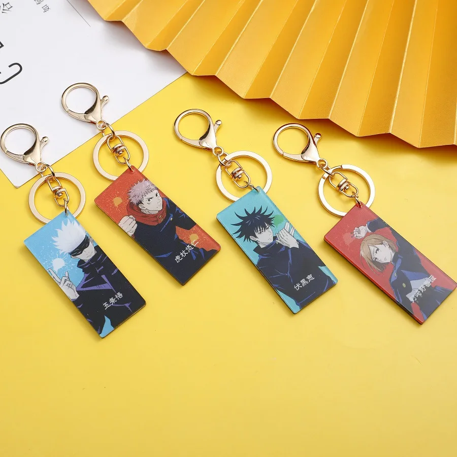 

Hot Anime Jujutsu Kaisen Itadori Yuji Cosplay Key Chain Acrylic Figure Gojo Satoru Keychains Fashion Bags Car Keyrings Fans Gift