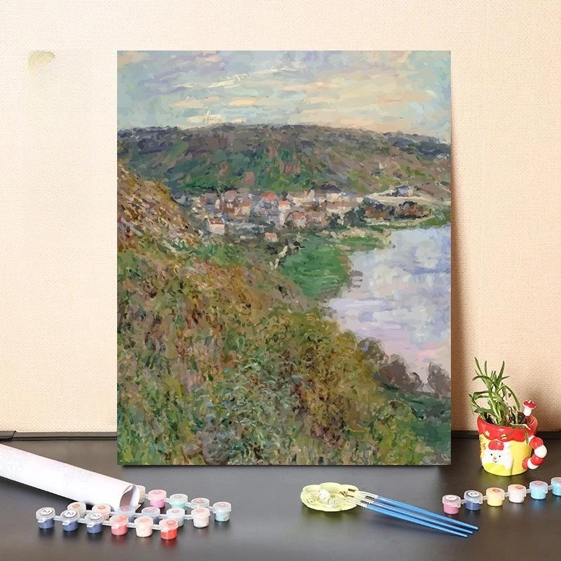 

02201400Digital oil painting hand-colored hanging painting plant cartoon character landscape beautiful decorative painting