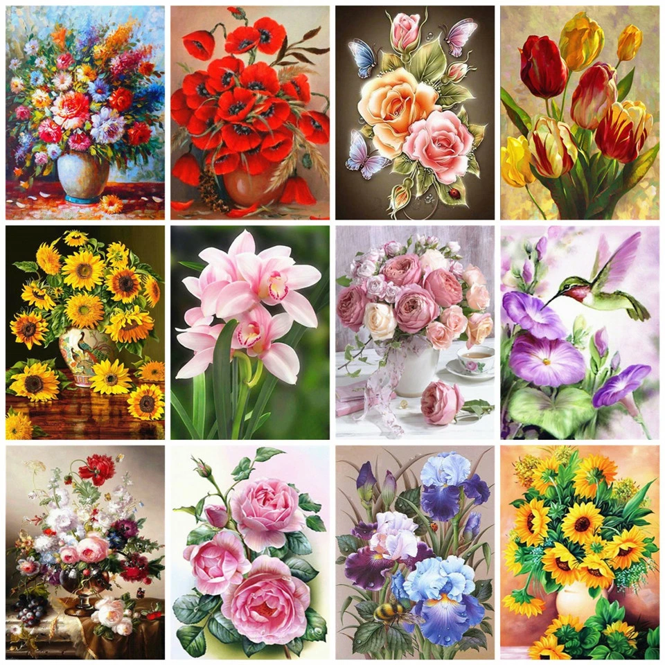 

Набор для рисования по номерам на холсте «цветы»