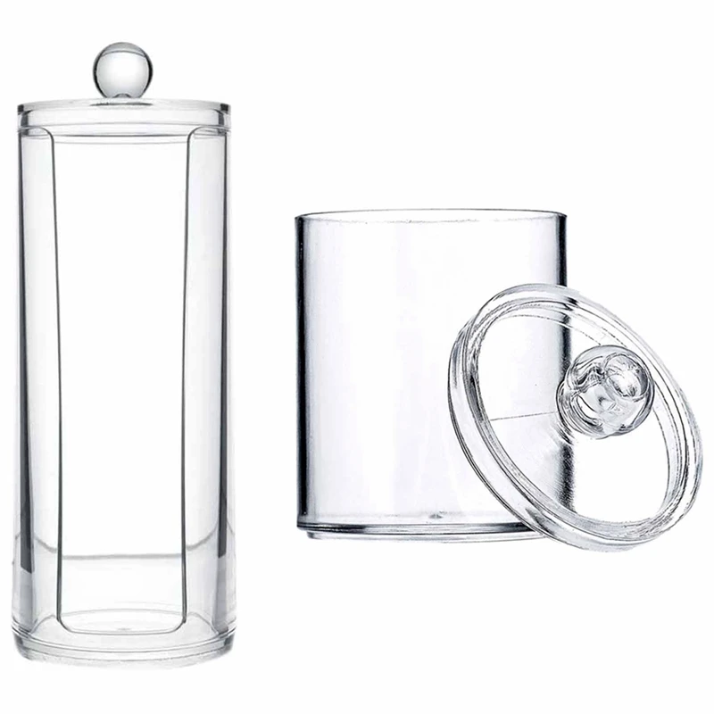 

2X контейнер для макияжа лица, ватные диспенсеры, Круглый диспенсер с крышкой, чистый органический хлопок