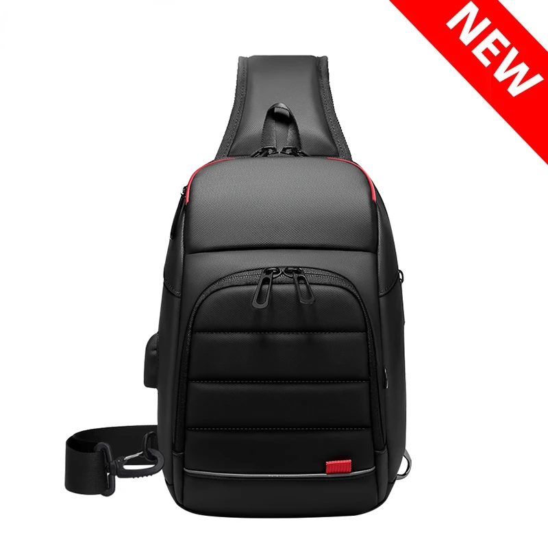 

Многофункциональная нагрудная сумка для мужчин, рюкзак-слинг с USB-зарядкой, мессенджер 9,7 дюйма, кросс-боди, модная мужская сумка на ремне