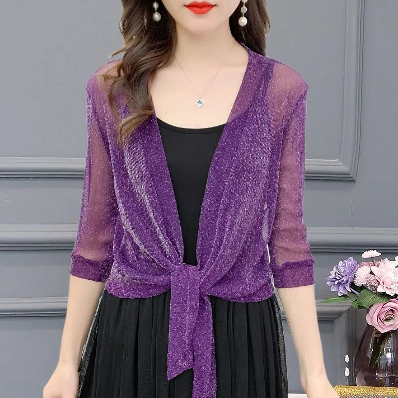 Новый стиль солнцезащитная рубашка летняя стильная короткая куртка топ кардиган