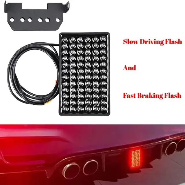 12V F1 72LED задний стоп-сигнал, универсальный автомобильный задний фонарь, кронштейн, задний бампер, контрольная лампа, стробоскоп, мигающий стоп для пикапа, внедорожника