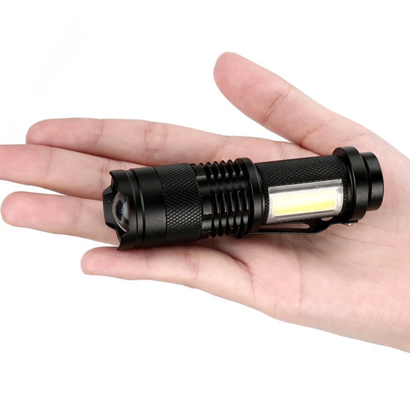 

ZK30 Portable Built In Battery Q5 Mini Led Flashlight Zoom Torch COB Lamp 2000 Lumens Adjustable Penlight Waterproof for Outdoor