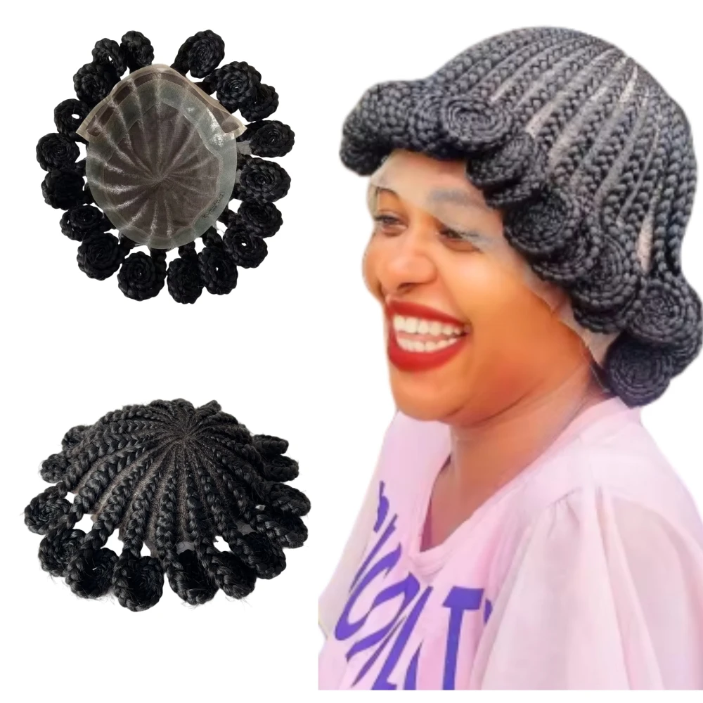 Накладная челка из натуральных волос yuanhaibo цвет #1b короткие косы Bantu 8x10 дюймов