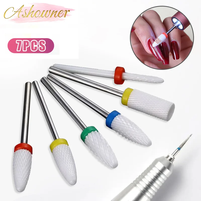 

Ceramic Milling Cutter Manicure Nail Drill Bits Electric Nail Files For Manicure Accessory Pedicure Mill Bit Brush Burr Tools