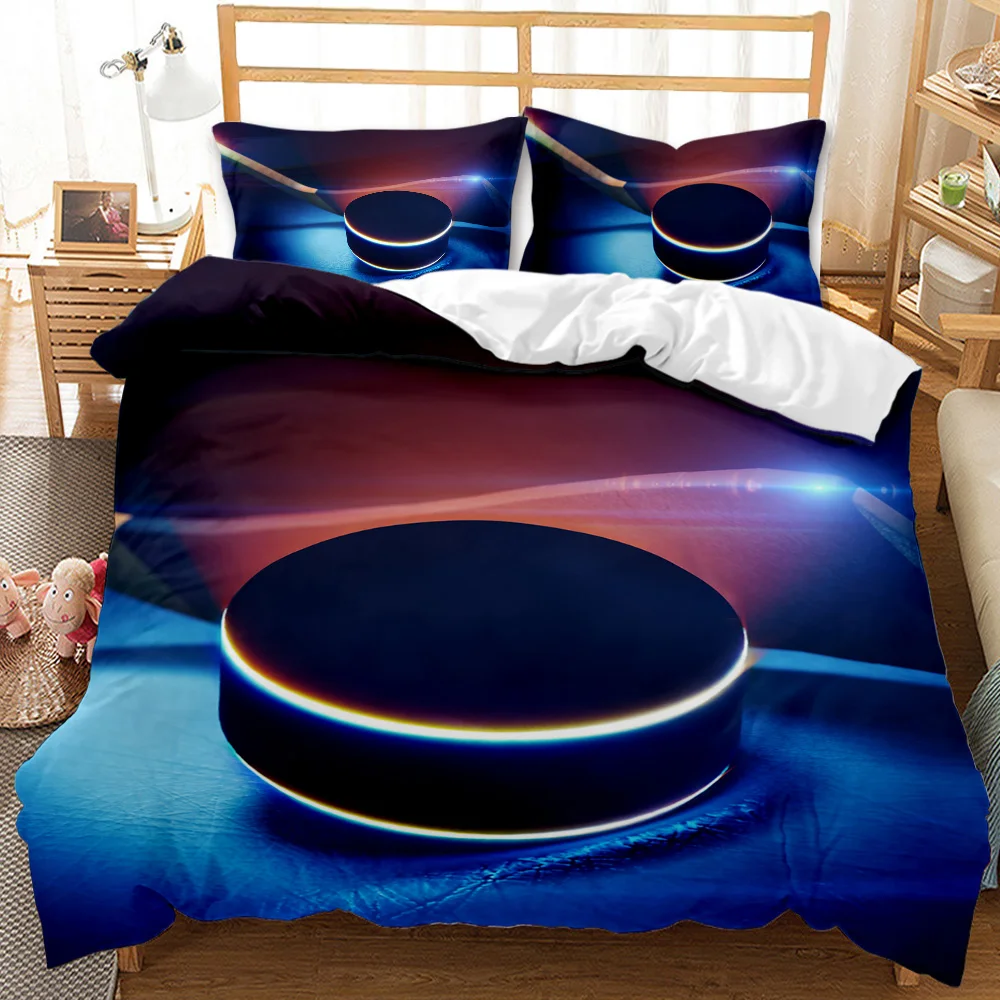 

Bedding Set Winter Extreme Sport Game Polyester Comforter Cover Set King Ice Hockey Duvet Cover Set Twin Hockey Sport Player