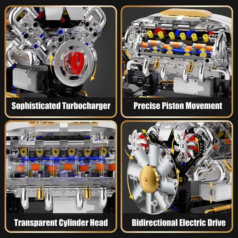 MOC Technician с электроприводом V8 модель двигателя набор строительных блоков для