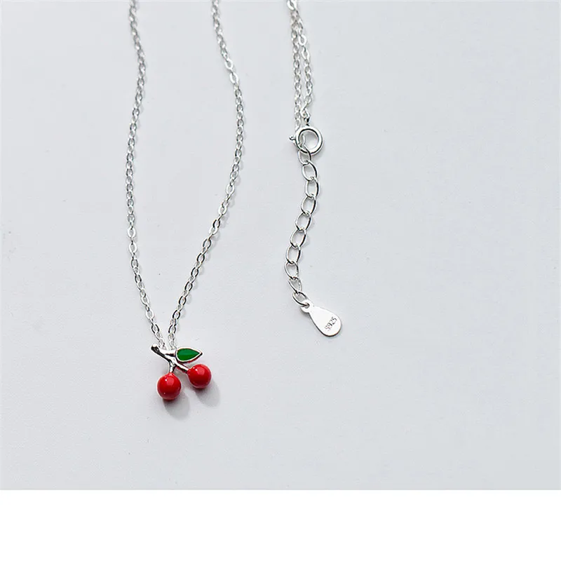 Ожерелье-чокер женское из серебра 925 пробы с красной эмалью