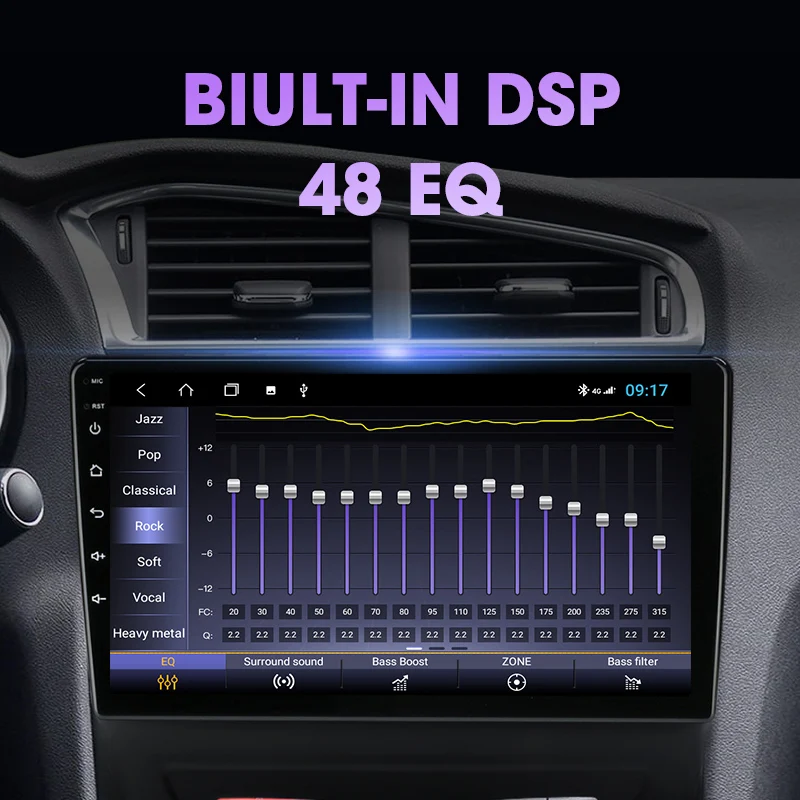Автомагнитола JMCQ 2 din Android 10 4G + WiFi DSP мультимедийный видеоплеер для Citroen C4 B7 2013-2016