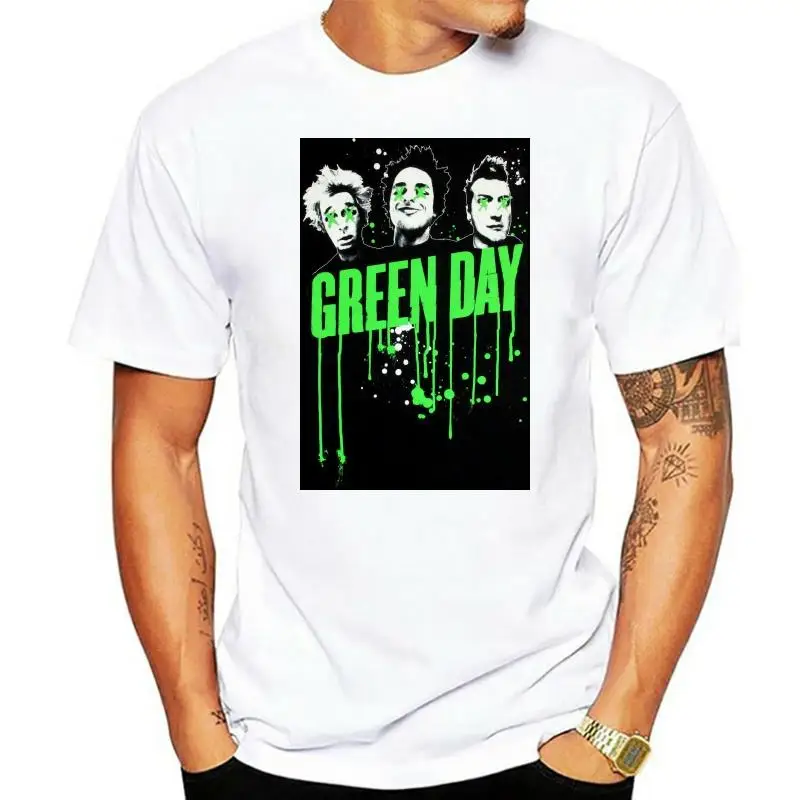 

GREEN DAY "DRIPPING PAINT" BLACK T SHIRT NEW OFFICIAL ADULT Quality T-Shirts Men Printing Short Sleeve O Neck T Shirt