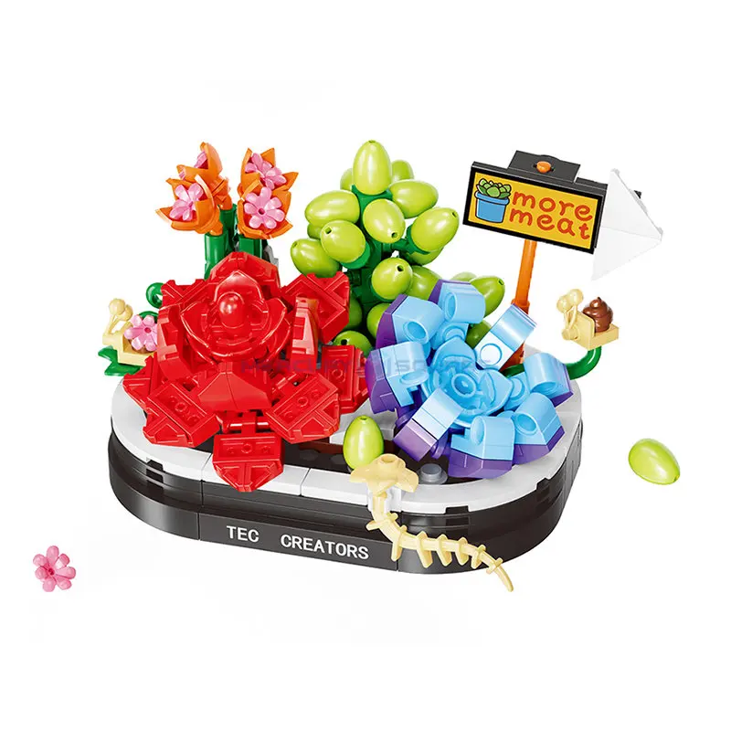 

Succulent Potted Series MOC 6011 Indoor and Office Decor Plant Decoration Building Blocks Bricks Toys Girls Gifts