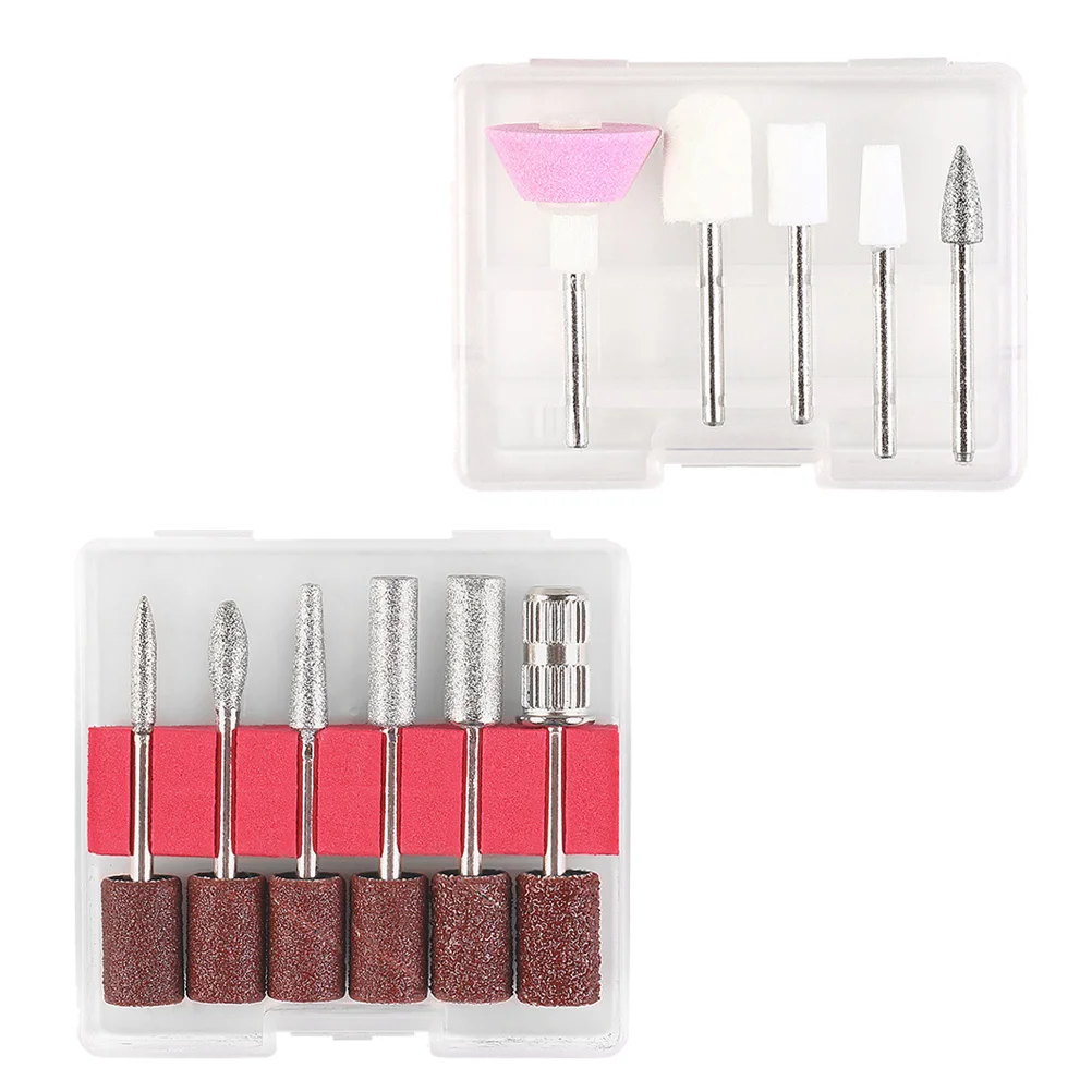 

Nail Drill Bitsnails Grinding Bit Round Cones Head Polishing Cuticle Dehydrator Kit Manicure Acrylic File Tool Set