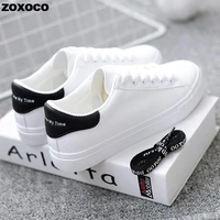 women sneakers 2022 fashion breathble vulcanized shoes pu leather platform shoes white lace up casual shoes zapatos mujer