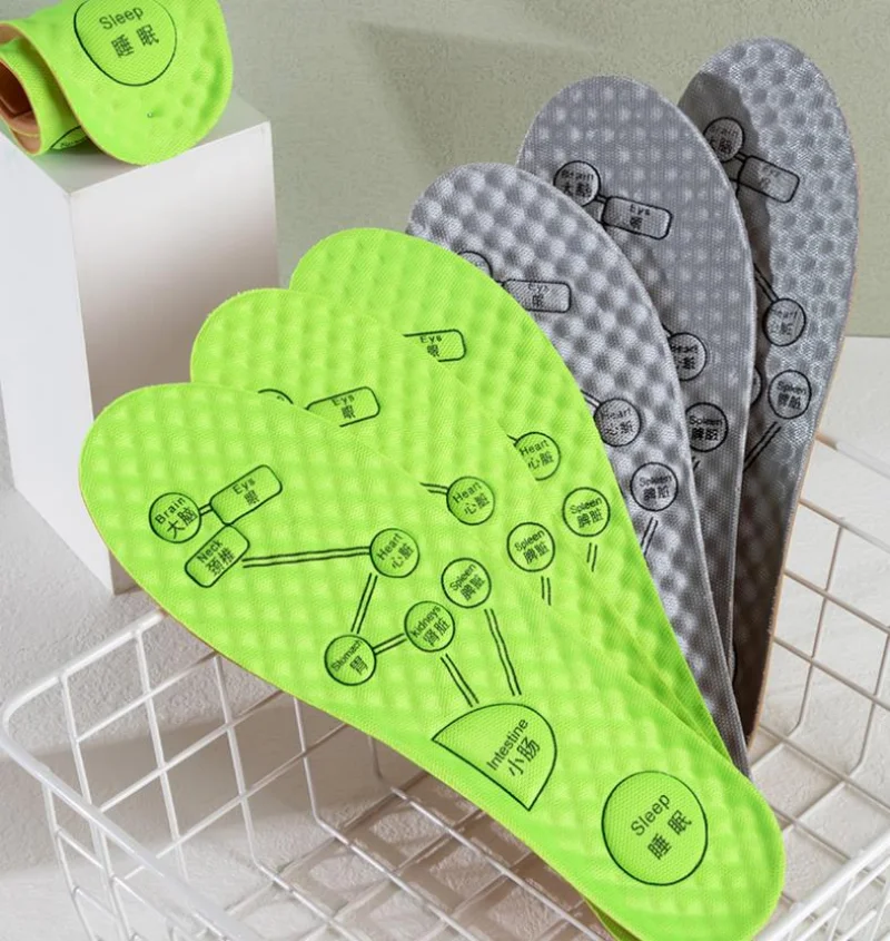 4pcs Foot Acupressure Insole for Men Women Soft Breathable Sports Cushion Inserts Sweat-absorbing Deodorant Orthopedic Shoe Sole