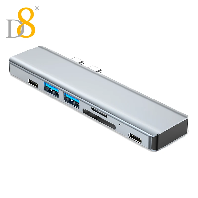 

USB C Hub 7 In 1 Type C 3.1 To 4K HDMI Adapter with RJ45 SD/TF Card Reader PD Fast Charge for MacBook Notebook Laptop Computer