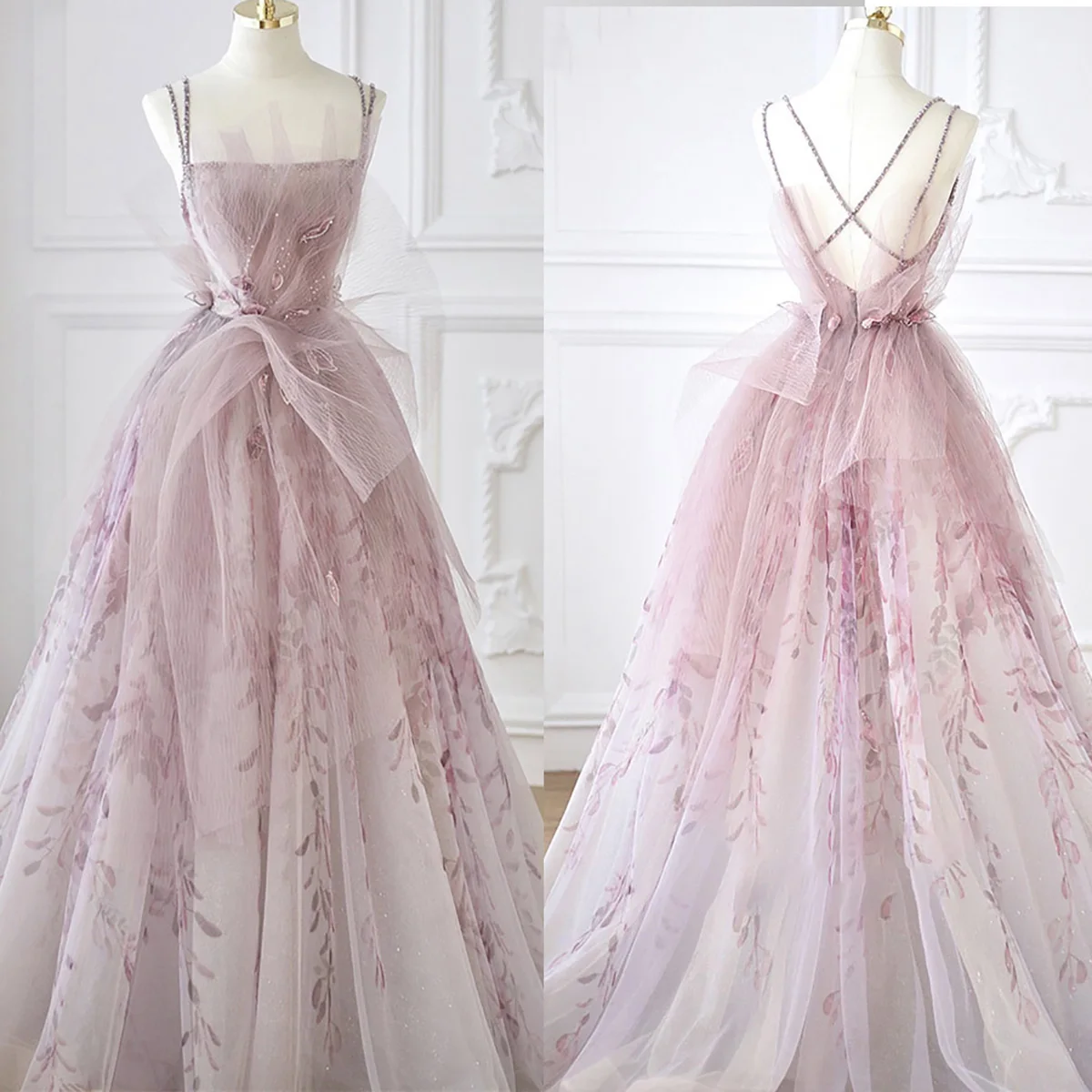 

2022 Pastrol Prom Dress Backless Boat Neck Tulle Evening Dress Sequined A-Line Evening/Party Gowns Vestidos De Festa Plus Size