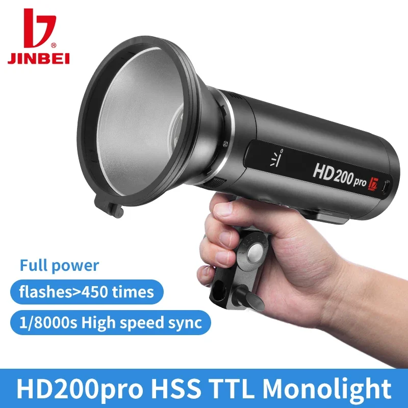 

JINBEI HD200pro HSS TTL Outdoor Photography Lighting 1/8000S Professional Battery Monolight For Portrait Wedding Travel Shooting