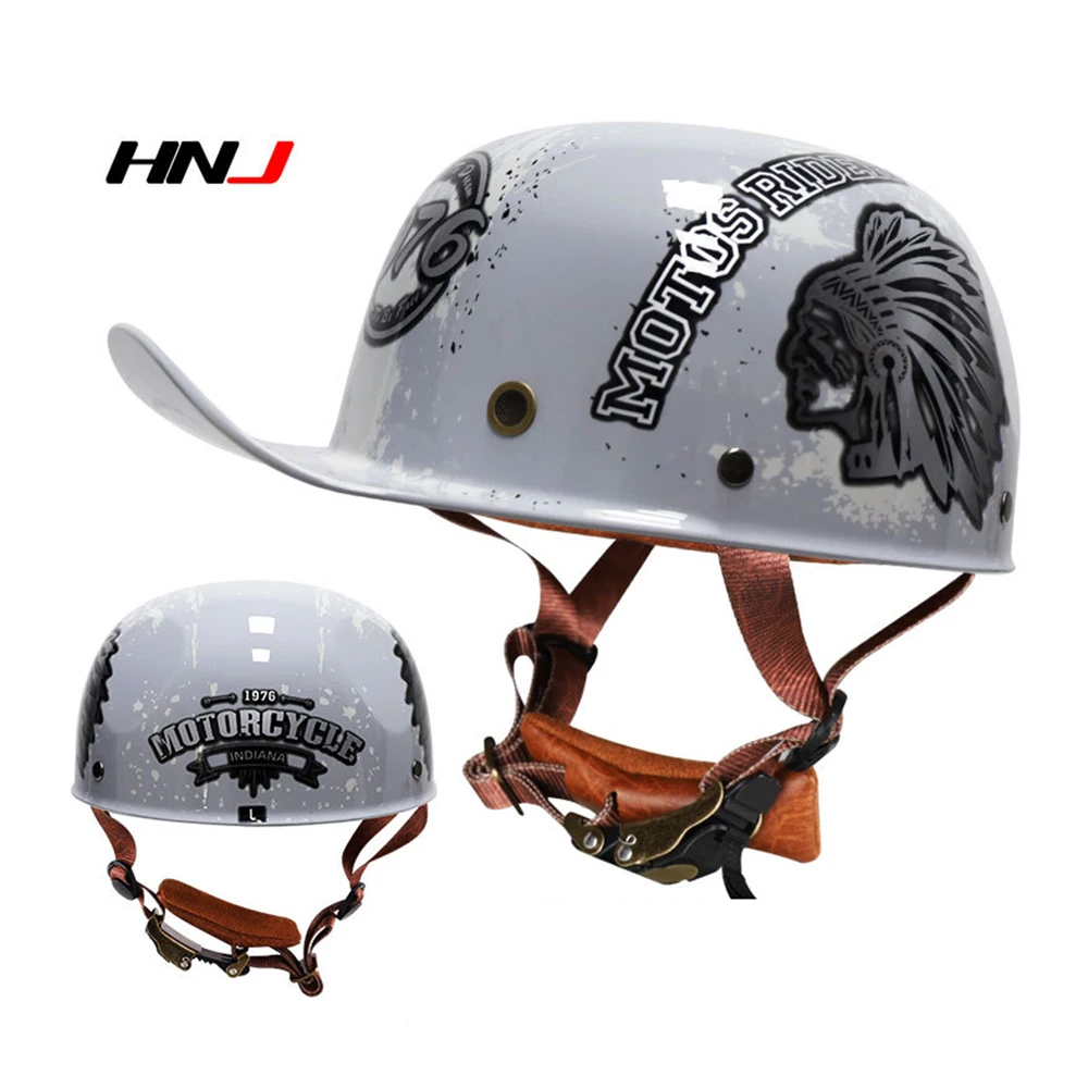 

Motorcycle Helmet German Men's Motorcycle Helmet Pattern Helmet Motorcycle Vintage Cascos Para Moto Peaked Cap Half Helmet Grey