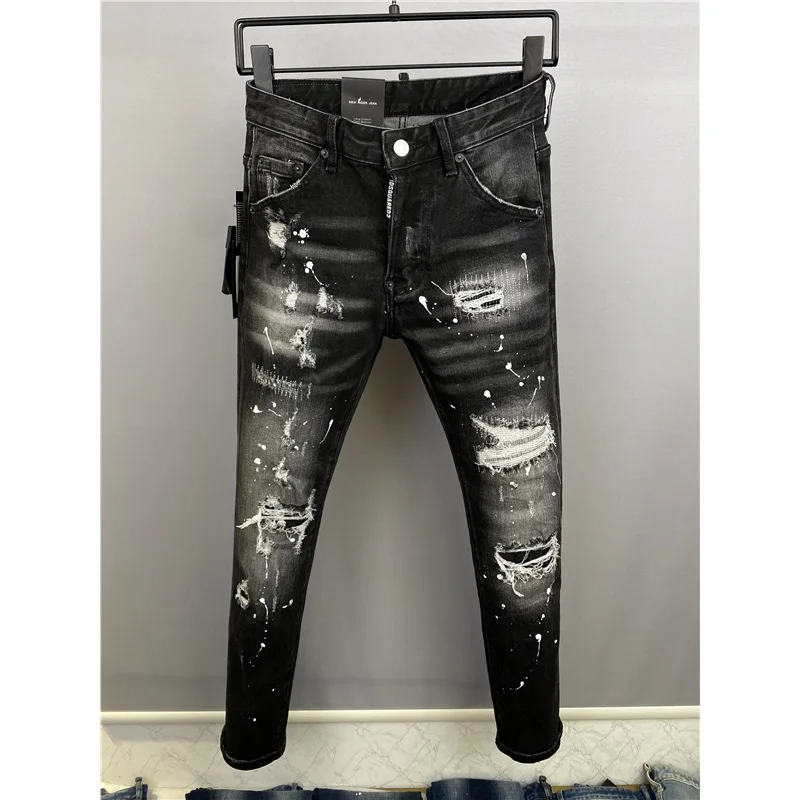 

Free Shipping 100% Cotton classic,Authentic,DSQUARED2,Retro,Italian brand Men Zipper Jeans,locomotive,Jogging jeans,DSQ2